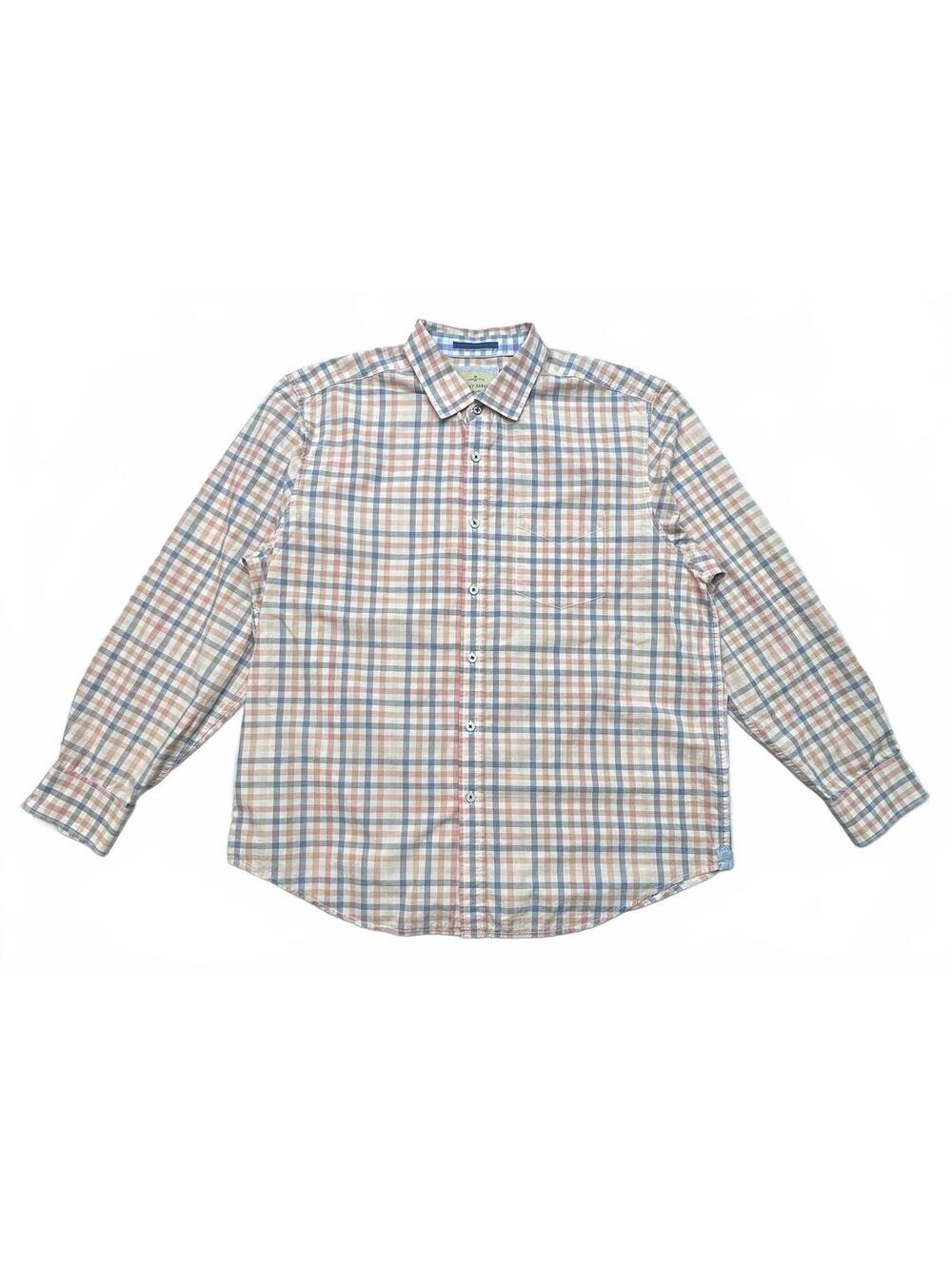 Tommy Bahama XL Men's Long Sleeve Button-Up Shirt Plaid 100% Cotton